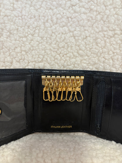 BLACK LEATHER KEY HOLDER WALLET