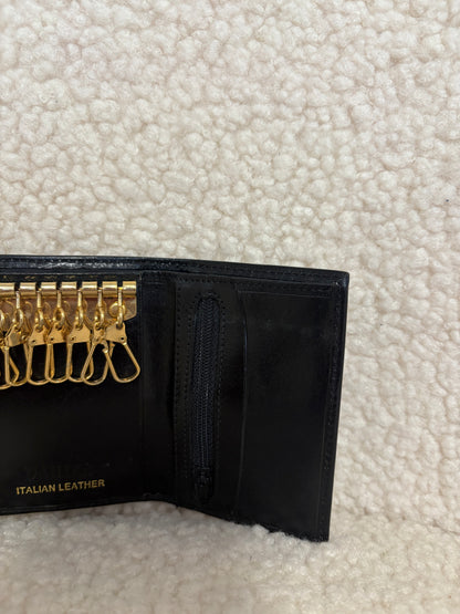 BLACK LEATHER KEY HOLDER WALLET