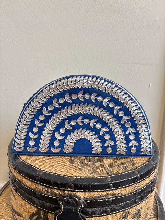 BLUE AND SILVER CLUTCH