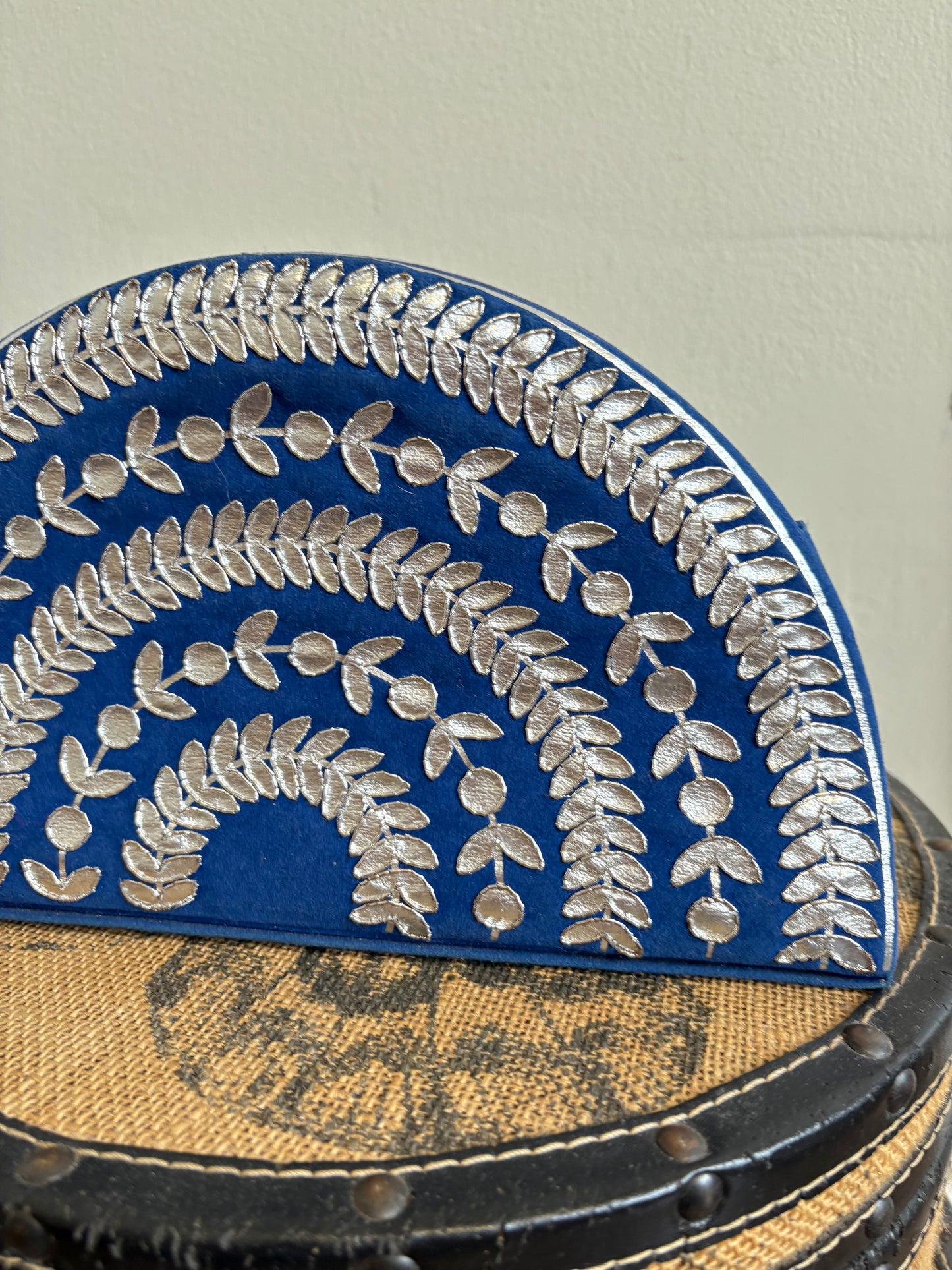 BLUE AND SILVER CLUTCH