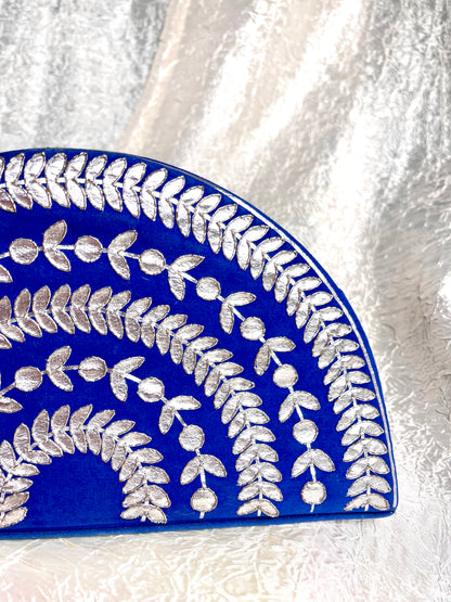 BLUE AND SILVER CLUTCH