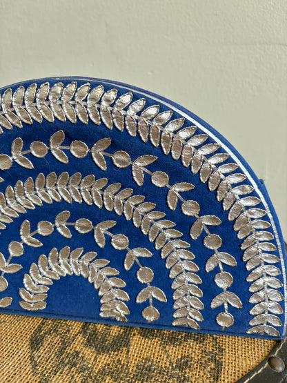 BLUE AND SILVER CLUTCH