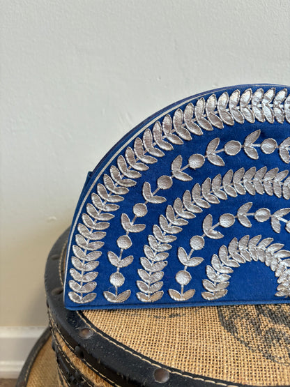 BLUE AND SILVER CLUTCH