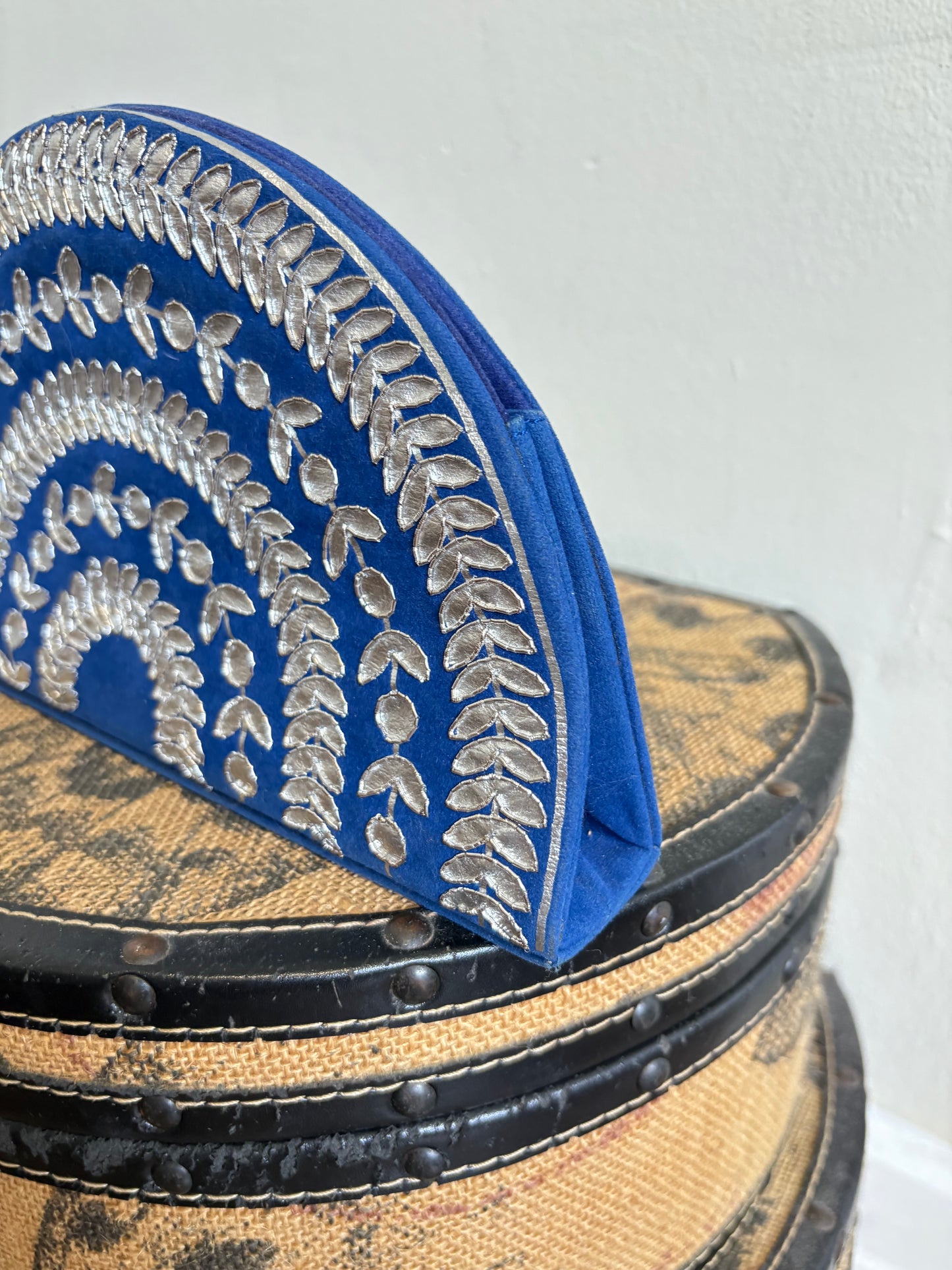 BLUE AND SILVER CLUTCH