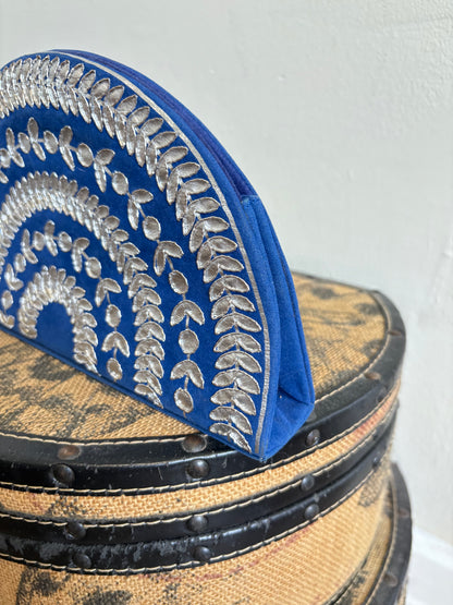 BLUE AND SILVER CLUTCH