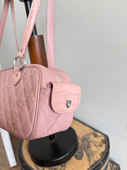 BRIGHTON PINK LEATHER HEART HANDBAG