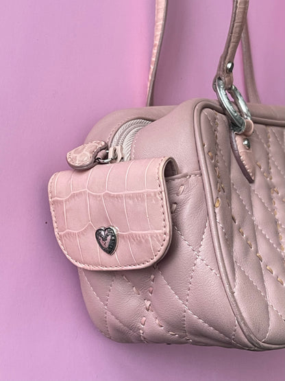 BRIGHTON PINK LEATHER HEART HANDBAG