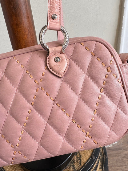 BRIGHTON PINK LEATHER HEART HANDBAG