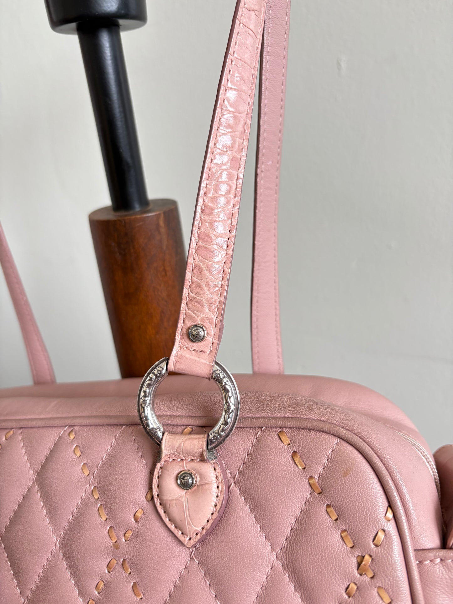 BRIGHTON PINK LEATHER HEART HANDBAG