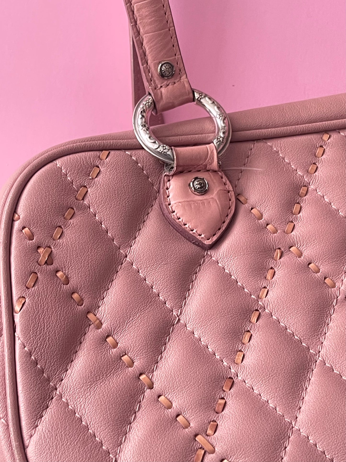 BRIGHTON PINK LEATHER HEART HANDBAG