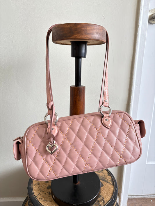 BRIGHTON PINK LEATHER HEART HANDBAG