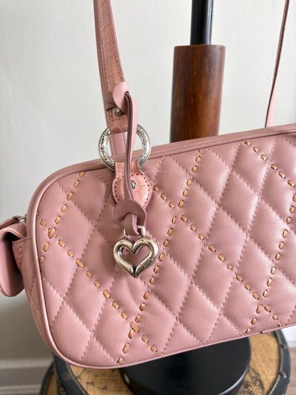 BRIGHTON PINK LEATHER HEART HANDBAG