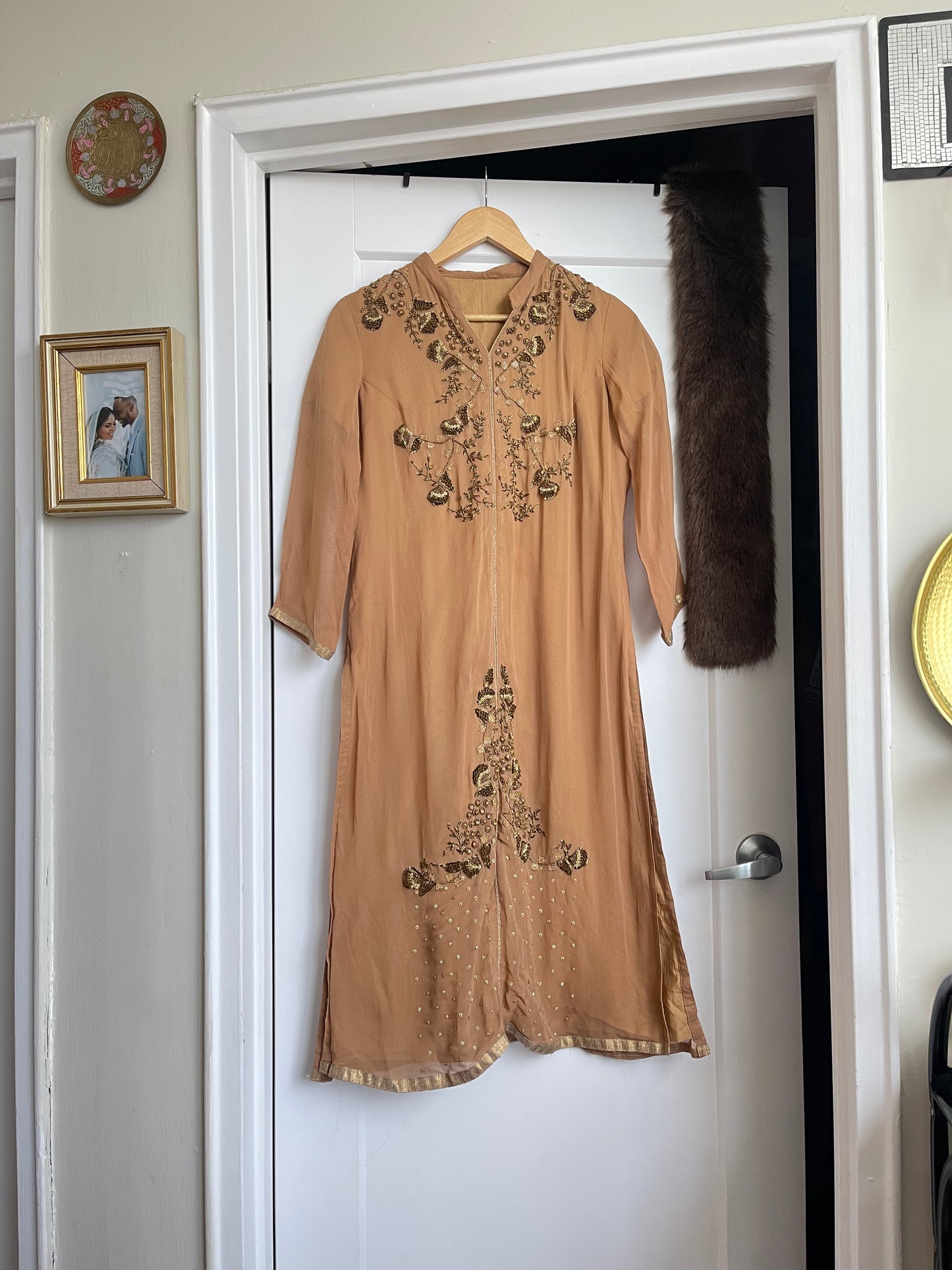 BROWN AND GOLD LEHENGA
