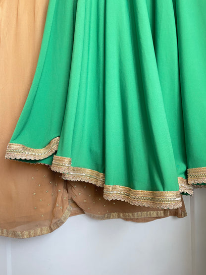 BROWN AND GOLD LEHENGA