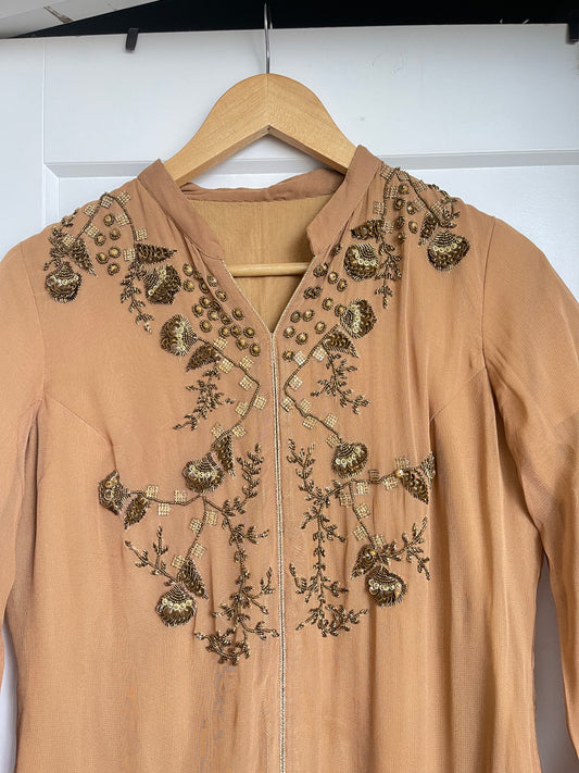 BROWN AND GOLD LEHENGA