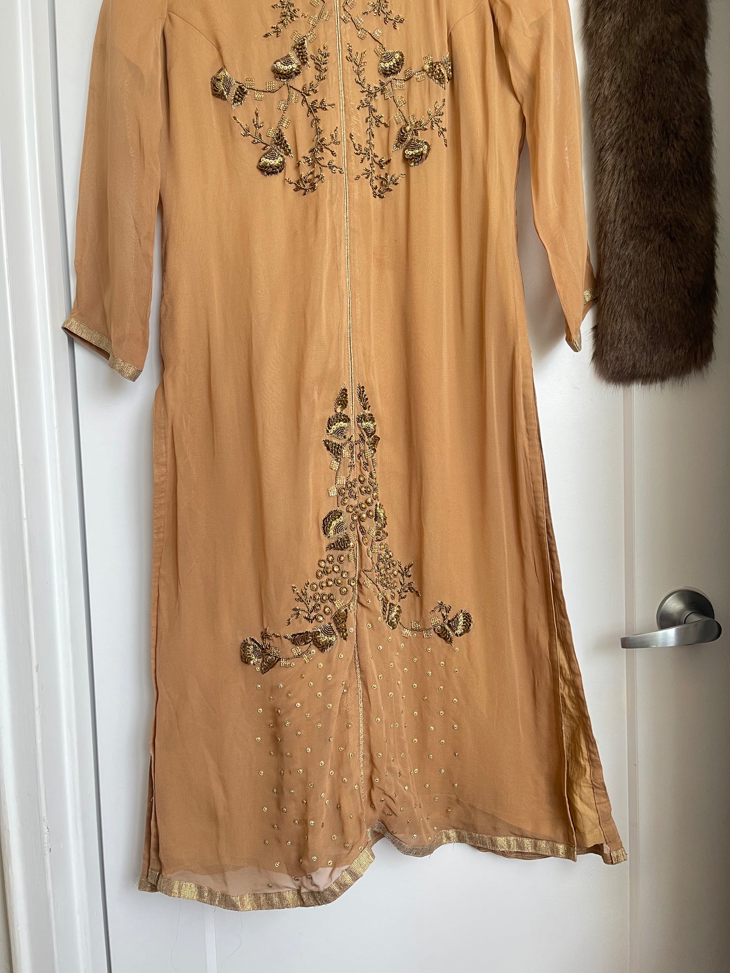 BROWN AND GOLD LEHENGA