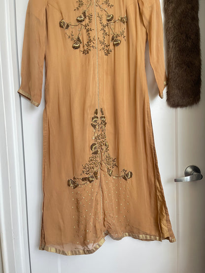 BROWN AND GOLD LEHENGA