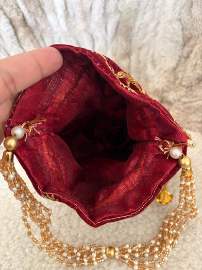 BURGUNDY POTLI BAG