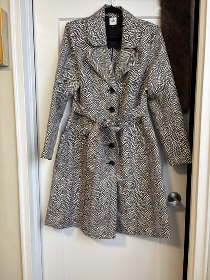 CABI 007 ZEBRA PRINT TRENCH COAT