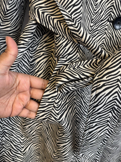 CABI 007 ZEBRA PRINT TRENCH COAT