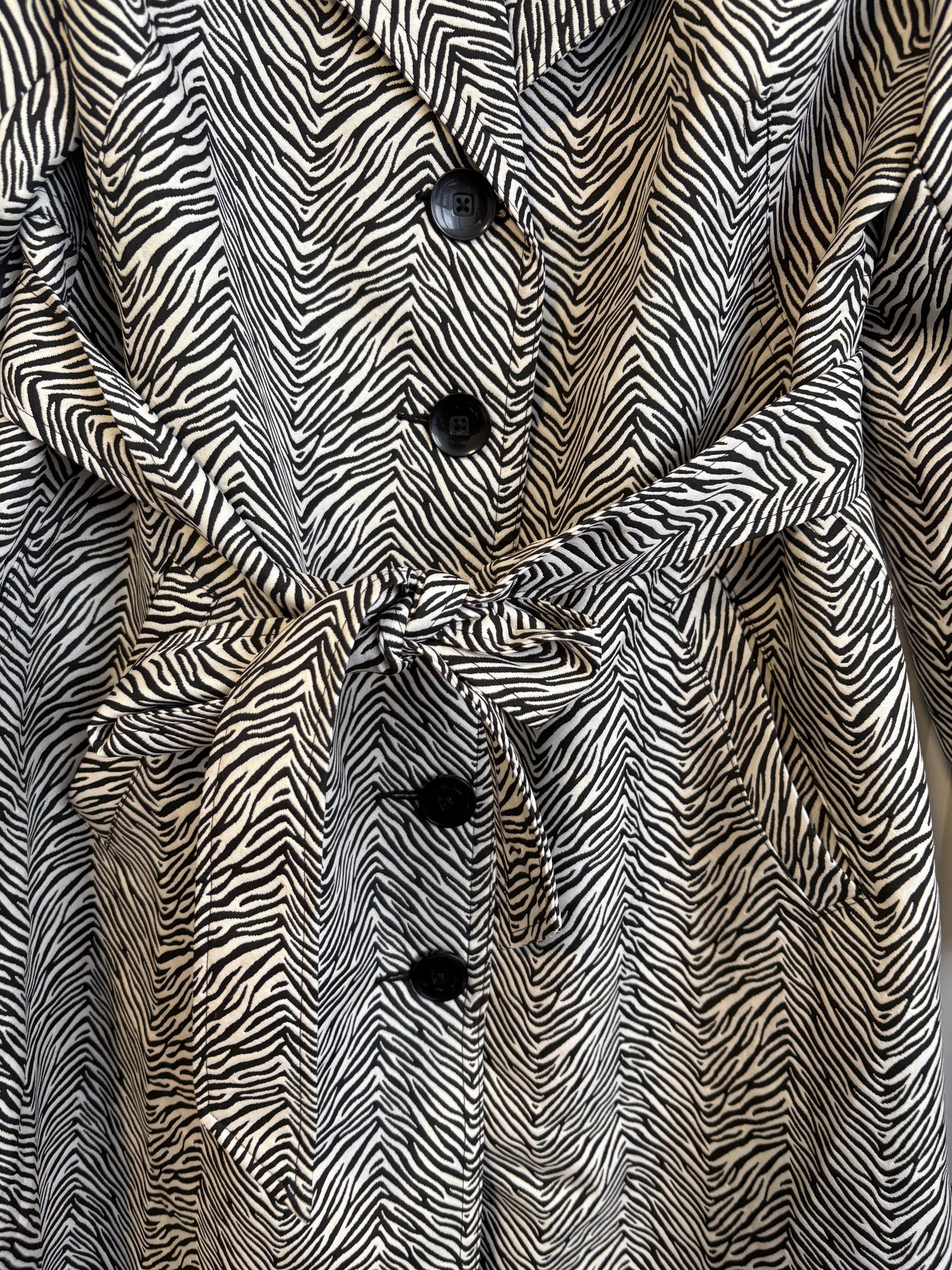 CABI 007 ZEBRA PRINT TRENCH COAT