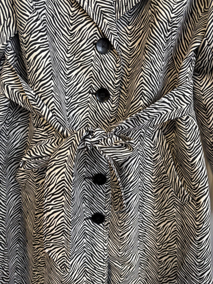 CABI 007 ZEBRA PRINT TRENCH COAT