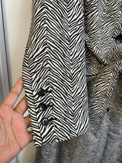 CABI 007 ZEBRA PRINT TRENCH COAT