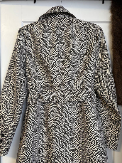 CABI 007 ZEBRA PRINT TRENCH COAT