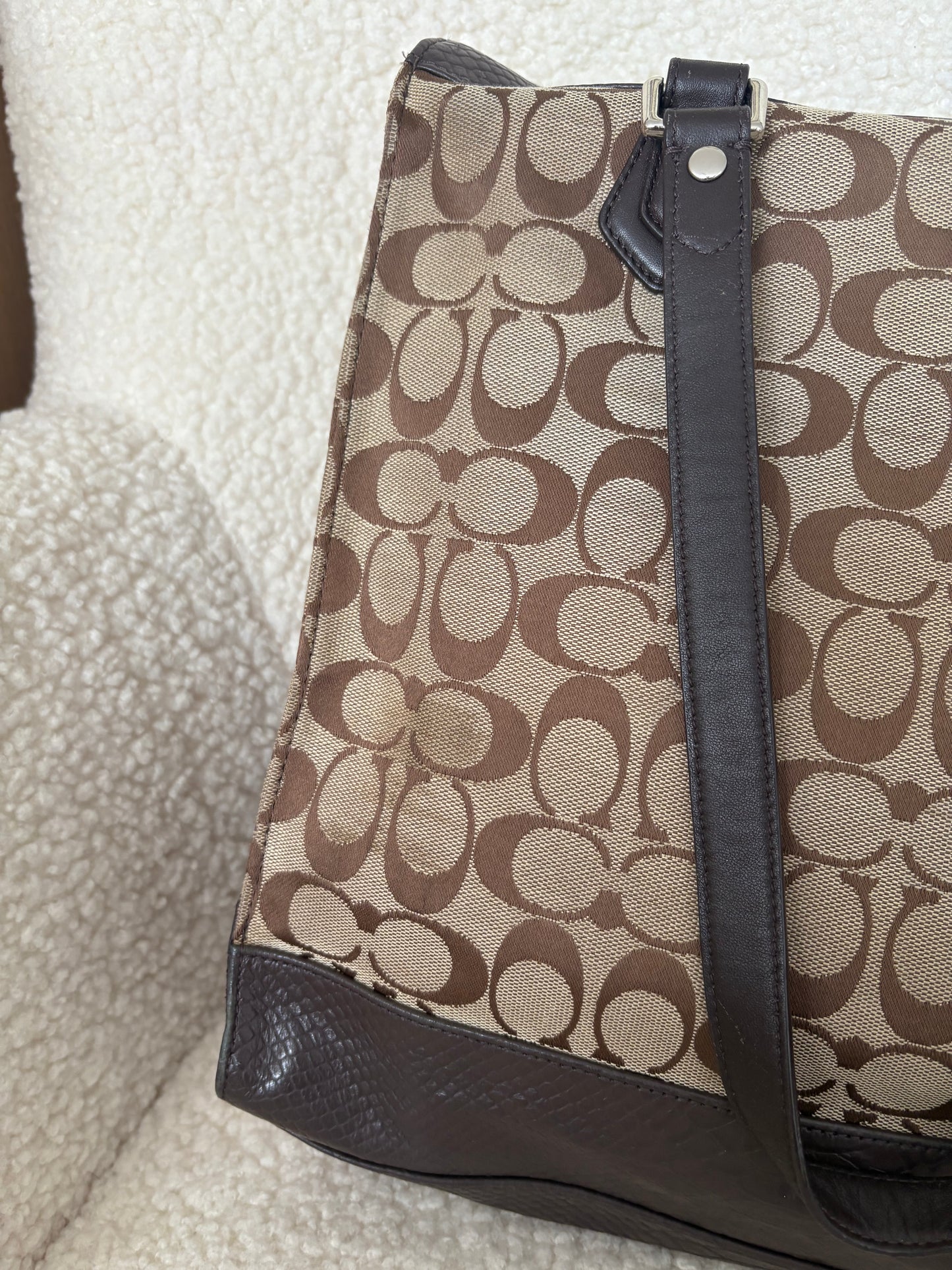 COACH CHARLIE SIGNATURE PYTHON EMBOSSED TOTE