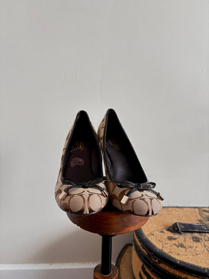 COACH MONOGRAMMED WEDGE HEELS
