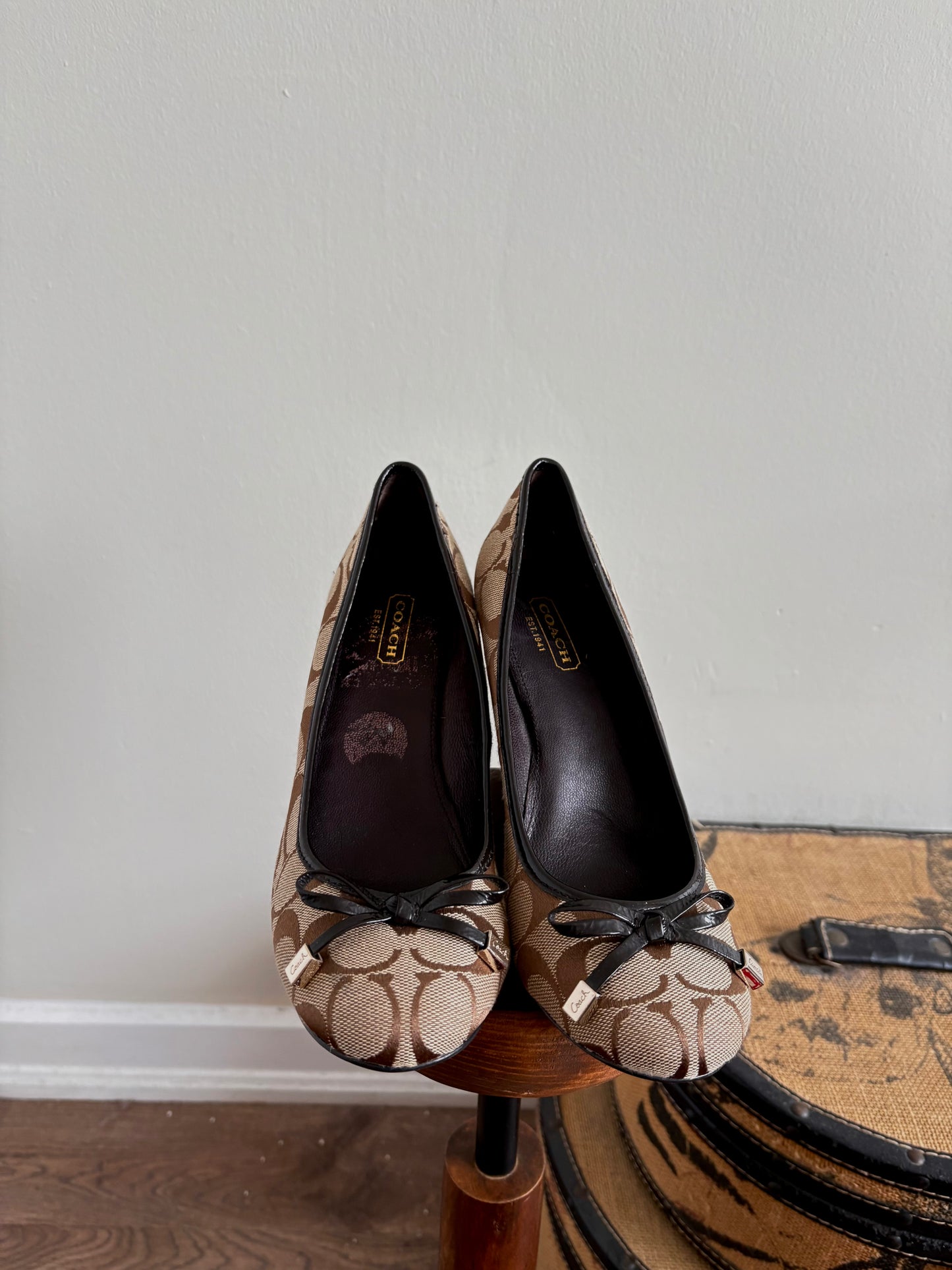 COACH MONOGRAMMED WEDGE HEELS