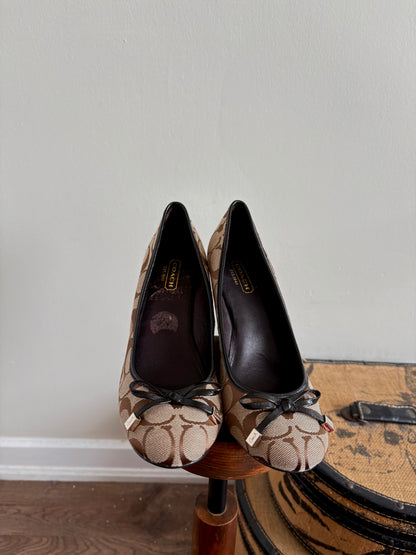 COACH MONOGRAMMED WEDGE HEELS