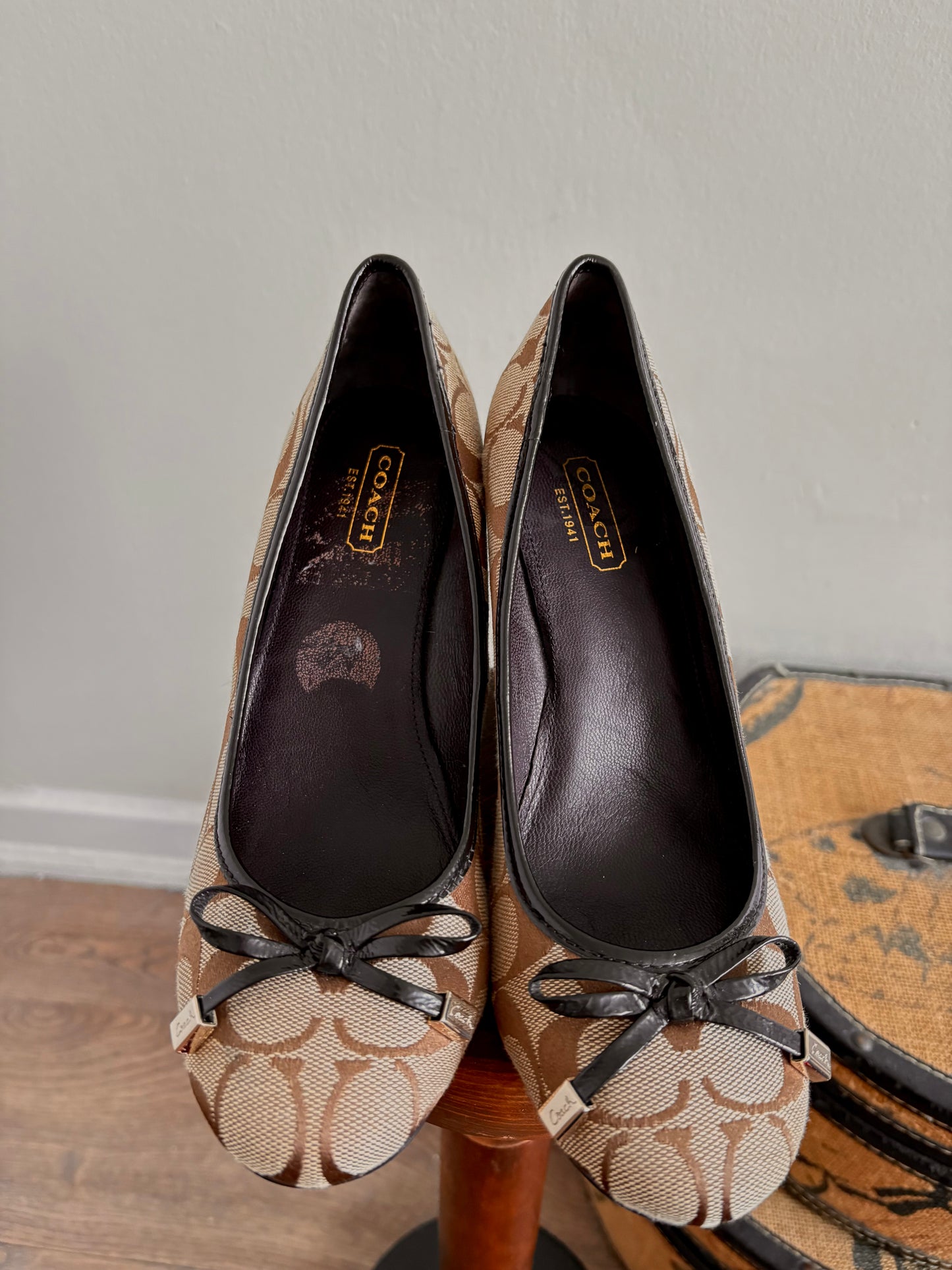 COACH MONOGRAMMED WEDGE HEELS