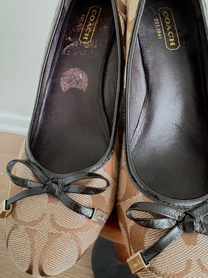 COACH MONOGRAMMED WEDGE HEELS