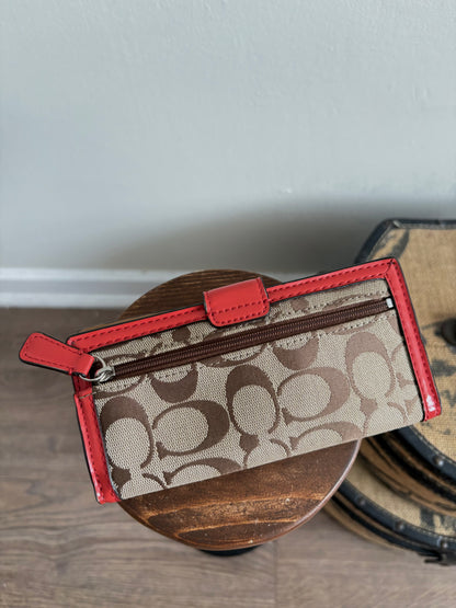 COACH PARK SIGNATURE BIFOLD TURN LOCK WALLET
