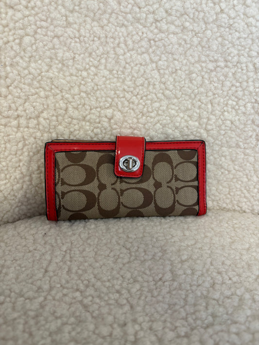 COACH PARK SIGNATURE BIFOLD TURN LOCK WALLET