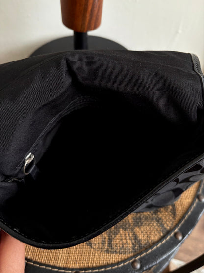 COACH SIGNATURE BLACK JACQUARD CROSSBODY PURSE