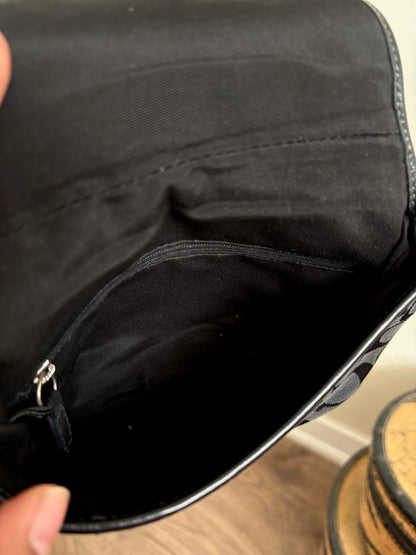 COACH SIGNATURE BLACK JACQUARD CROSSBODY PURSE