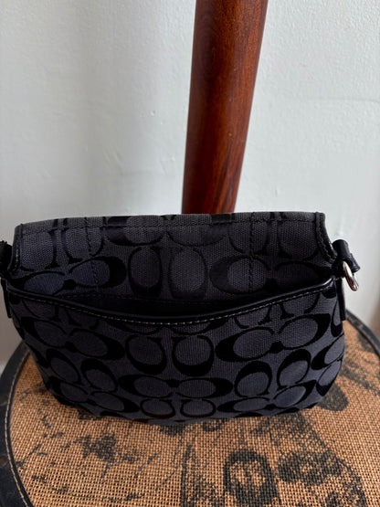 COACH SIGNATURE BLACK JACQUARD CROSSBODY PURSE