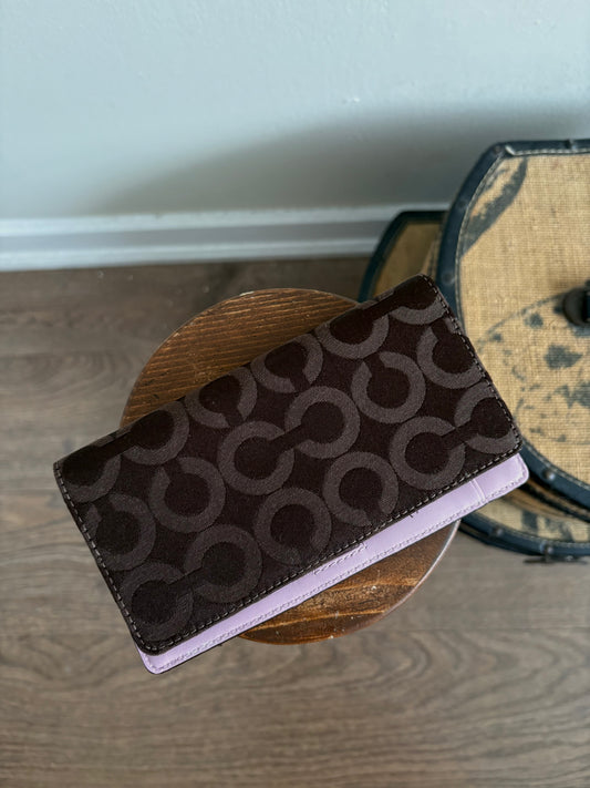 COACH SIGNATURE MONOGRAM BIFOLD CHECKBOOK WALLET