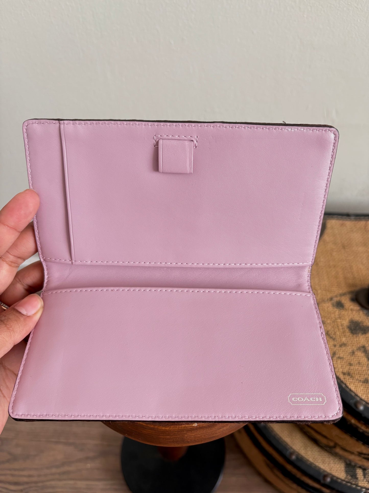 COACH SIGNATURE MONOGRAM BIFOLD CHECKBOOK WALLET