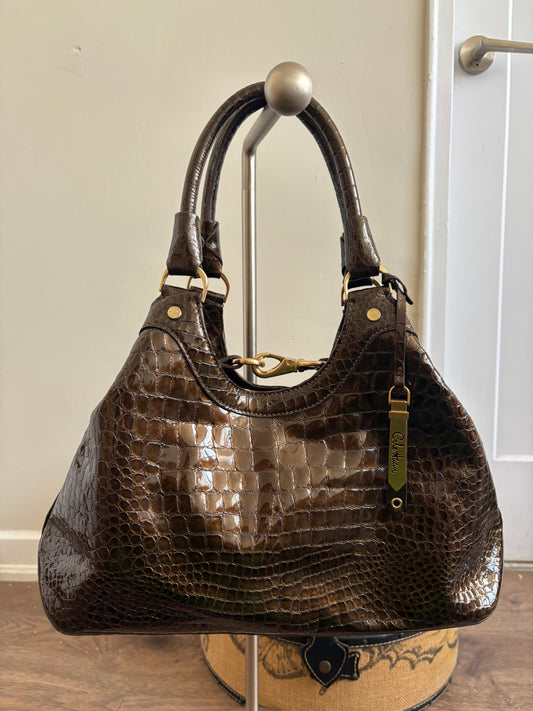 COLE HAAN GENEVIEVE LARGE TRIANGLE TOTE HANDBAG