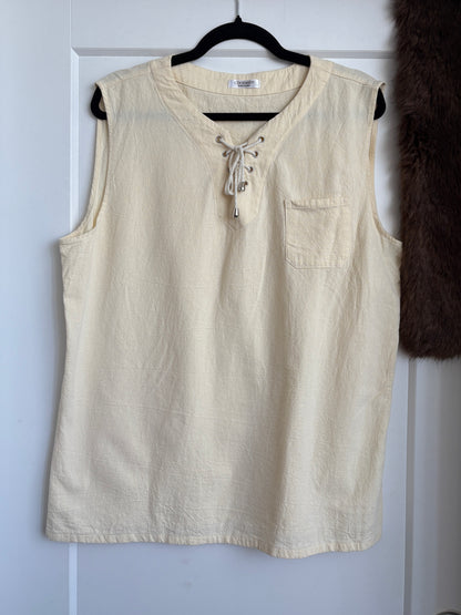 CREAM COTTON TANK