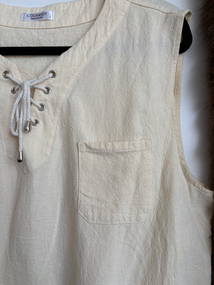 CREAM COTTON TANK