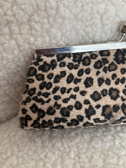 FAUX FUR ANIMAL PRINT CLUTCH