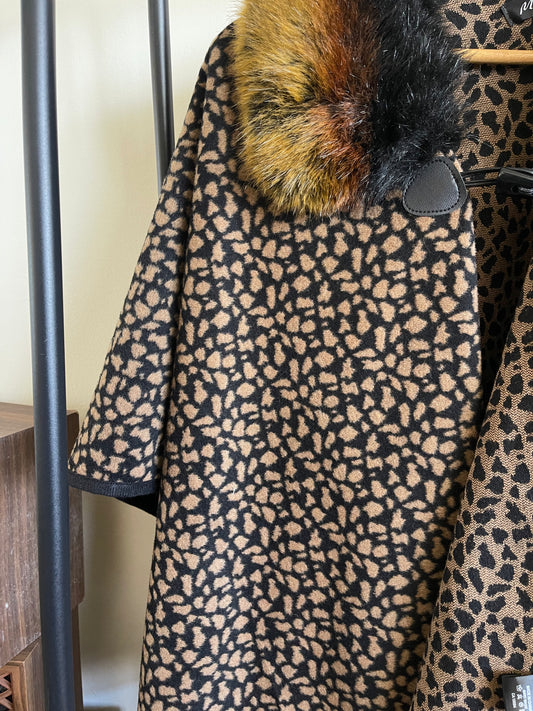 FAUX FUR PONCHO