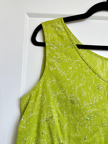 FLORAL AND BEADED EDDIE BAUER TANK TOP