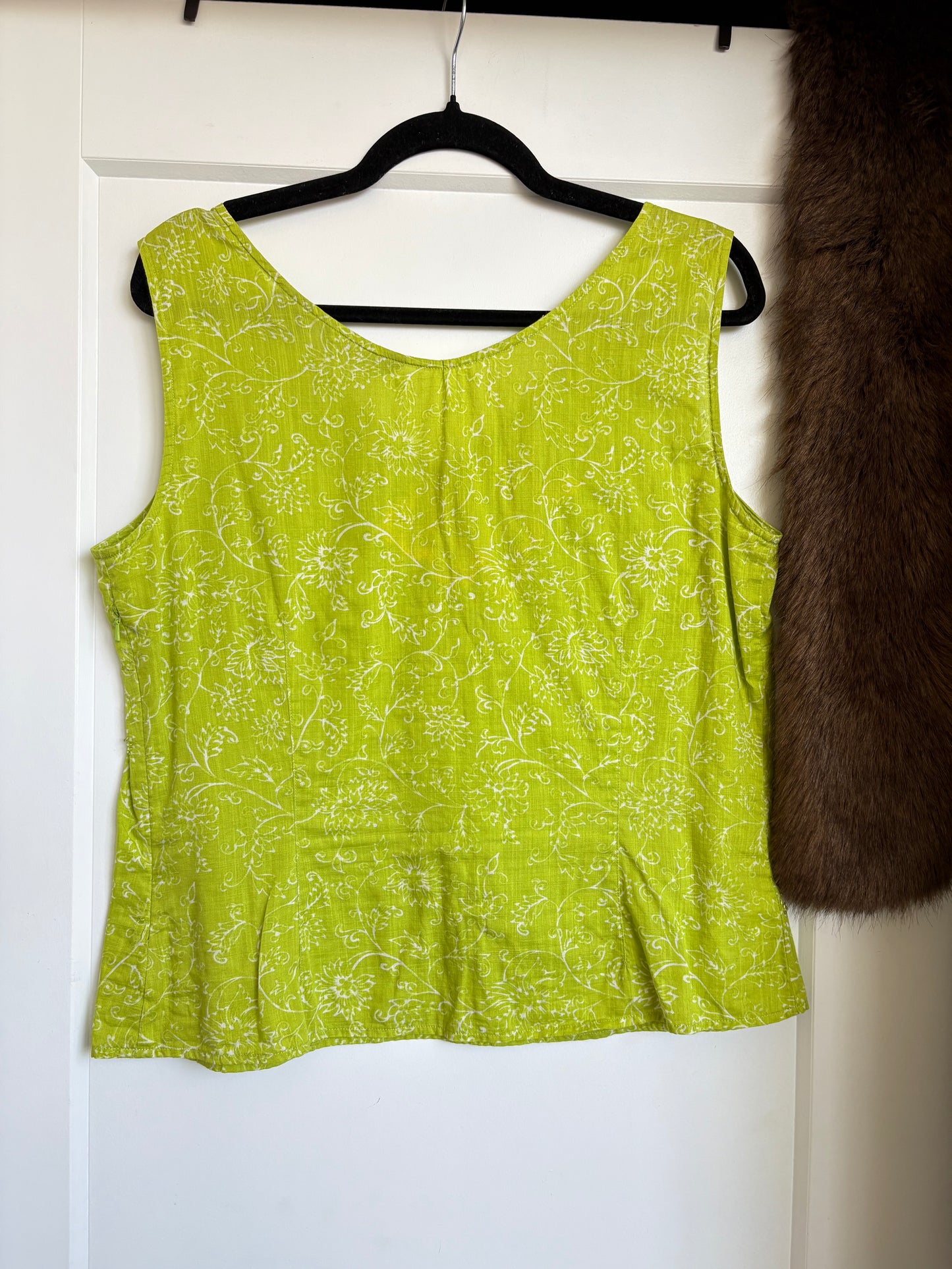 FLORAL AND BEADED EDDIE BAUER TANK TOP