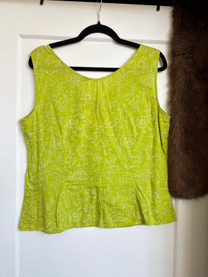 FLORAL AND BEADED EDDIE BAUER TANK TOP