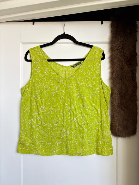 FLORAL AND BEADED EDDIE BAUER TANK TOP